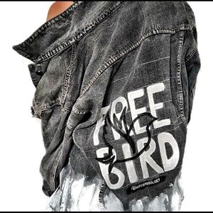 Wren + Glory Dark Denim Jean Jacket. Worn Once.